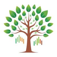 Designed Tree Soundwave Leaf Patterns vector