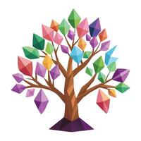 Luxury Tree Sparkling Jewel-like Leaves vector
