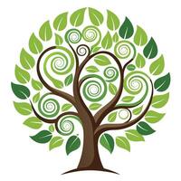 Swirl Growth Tree Center Spiral Design vector
