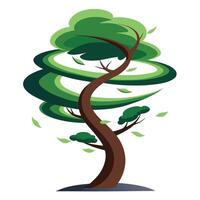 Designed Tree Spiraling Tornado Branches vector