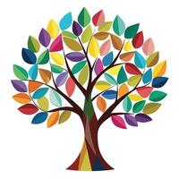 Stained Glass Tree Leaf Patterns vector