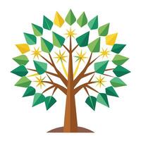 Starburst Tree A Flat Style Creation vector