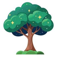 Night Sky Tree Starry Sky in Canopy vector