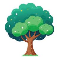 Starry Sky Canopy Tree A Flat Creation vector