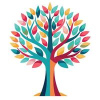 Abstract Tree Flat Stylized Branches vector