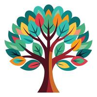 Designed Tree Flat Stylized Branches vector