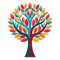 Stylized Branch Tree A Flat Style Creation vector