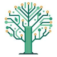 Digital Circuit Tree Stylized Trunk vector