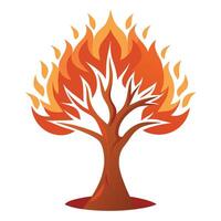 Fire Tree Stylized Flames as Branches vector