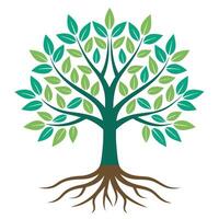 Creative tree design displaying stylized roots that branch out to form an elaborate underground network vector