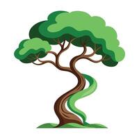 Artistic tree artwork showcasing a stylized trunk with a wavy design for a unique visual impact vector