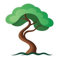 Modern tree design featuring a stylized trunk with a flowing wavy shape for a contemporary artistic expression vector