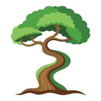 Creative tree illustration with a stylized wavy trunk adding a dynamic and interesting element to the design vector