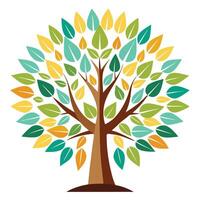 Luminous tree design featuring a stylized sunburst forming the canopy with radiating energy and light vector