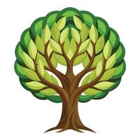 Unique tree illustration with a stylized trunk formed by tightly interwoven braids adding an interesting tactile dimension vector