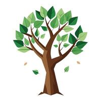 Rustic Tree Torn Paper Leaf Design vector