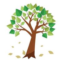 Designed Tree Torn Paper Leaves for Rustic vector