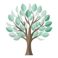 Clear Tree Transparent Glass Leaf Design and isolated background vector