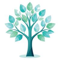Light Reflecting Tree Transparent Glass Leaf Design vector