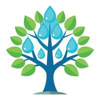 Water Drop Leaf Tree Transparent Design vector