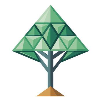 Designed Tree Triangular Fractal Canopy vector