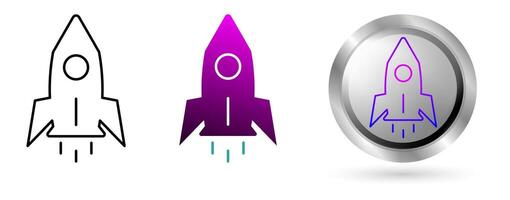 Rocket Launch icon represents space technology innovation, planet exploration. Ideal for astronomy education, science applications etc. vector