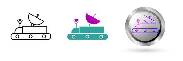 Mars Rover icon represents space technology innovation, planetary exploration. Ideal for astronomy education, science applications etc. vector