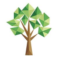 Geometric Tree Triangular Leaves with Abstract Shapes vector