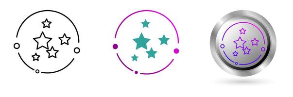 Star Cluster Icon symbolizes space technology innovation, planetary exploration. Ideal for astronomy education, science applications, etc. vector