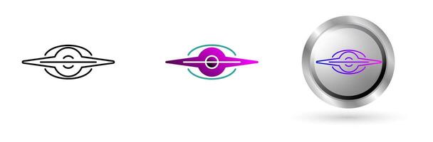 Black Hole icon represents space technology innovation, planet exploration. Ideal for astronomy education, science applications etc. vector