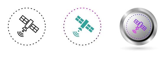 Satellite Orbit Icon represents space technology innovation, planetary exploration. Ideal for astronomy education, science applications etc. vector