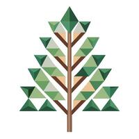 Designed Tree Flat Triangular Leaves vector