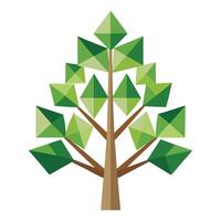 Geometric Tree Flat Triangular Leaves vector