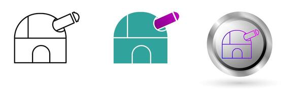 Icon Observatory represents innovation in space technology, planetary exploration. Ideal for astronomy education, science applications etc. vector