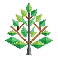 Triangular Leaf Tree A Flat Style Generation vector
