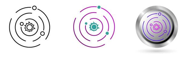 Solar System Diagram Icon represents space technology innovation, planetary exploration. Ideal for astronomy education, science applications etc. vector