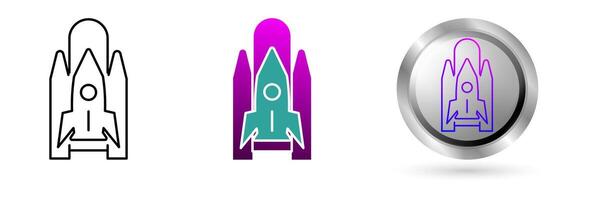Space Shuttle icon symbolizes space technology innovation, planetary exploration. Ideal for astronomy education, science applications, etc. vector