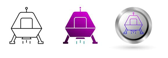 Lunar Lander icon represents space technology innovation, planetary exploration. Ideal for astronomy education, science applications etc. vector