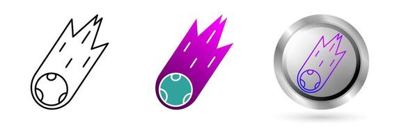 Asteroid Comet Icon represents space technology innovation, planetary exploration. Ideal for astronomy education, science applications etc. vector