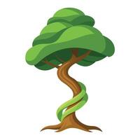 Swirl Trunk Tree Twisted Ribbon Design vector