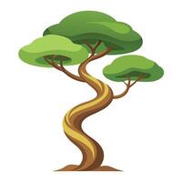 Abstract Tree Flat Twisted Ribbon Trunk vector