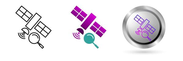 Space Station icon symbolizes space technology innovation, planetary exploration. Ideal for astronomy education, science applications, etc. vector