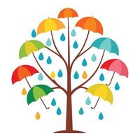 Umbrella Leaf Tree A Flat Style Creation vector