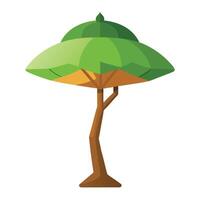 Unique tree design featuring an umbrella-shaped canopy providing shade and shelter in nature vector