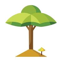 Stylized tree design with an umbrella-shaped canopy offering a sense of protection and coverage in nature vector