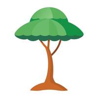 Modern tree illustration with an umbrella-shaped top creating a sheltered space in a visually appealing design vector