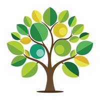 Conceptual tree design featuring a stylized Venn diagram as the canopy representing intersections and relationships vector
