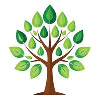 Natural tree design featuring stylized leaves with a water droplet shape creating a refreshing and pure aesthetic vector