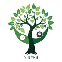Yin Yang Symbol Tree Harmony and Balance vector