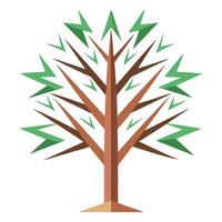 Zigzag Branch Tree A Flat Style Creation vector